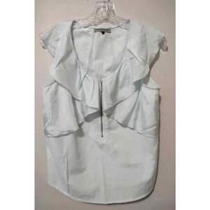 Whistle & Flute | Mint Ruffle Zipper Tank Size 4